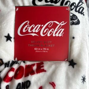 Coca-Cola Red and White Throw Blanket